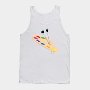 Artist Palette, Paint Brushes, Painters Palette Design, Artwork, Vector, Graphic Tank Top